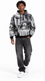 One in a million knit last supper pullover hoodie by ONE IN A MILLION