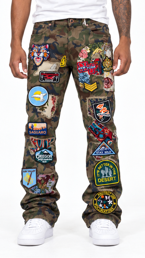 Focus patchwork stacked denim by FOCUS