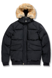 Jordan craig cross body bomber with black fur jacket - JACKET - Cityswagusa.com