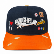 Roughplay ny logos paint splatter snapback hat by ROUGH PLAY