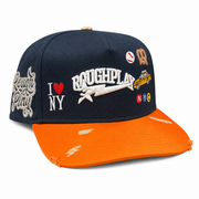 Roughplay ny logos paint splatter snapback hat by ROUGH PLAY