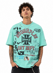Rough play art dept lime t-shirt by ROUGH PLAY