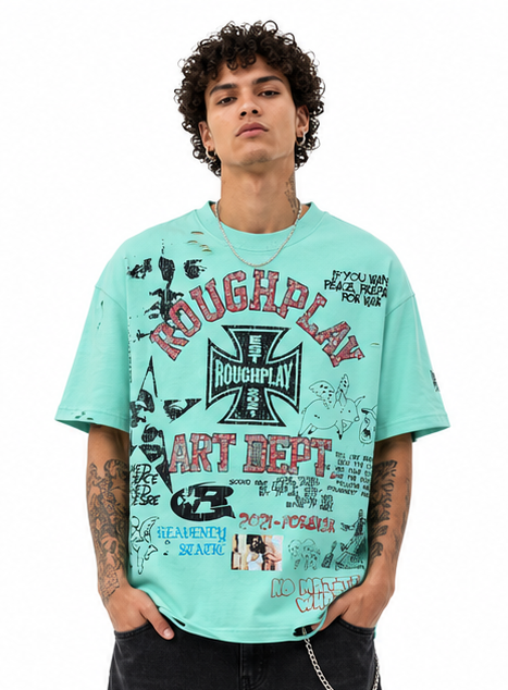 Rough play art dept lime t-shirt by ROUGH PLAY