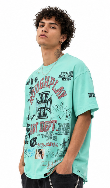 Rough play art dept lime t-shirt by ROUGH PLAY
