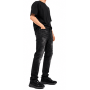 M.society slim straight fit rip and repair denim - DENIM - Cityswagusa.com