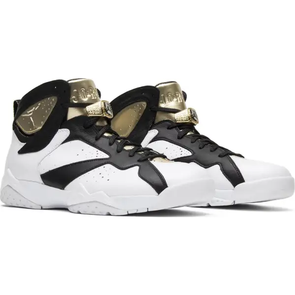 Air Jordan 7 Retro C&C "Champagne" Wht/Metallic Gld-Blk Lthr Basketball shoe - City Swag USA 