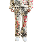 Rare peace digital print rhinestone sweatpants - SWEAT PANT - Cityswagusa.com