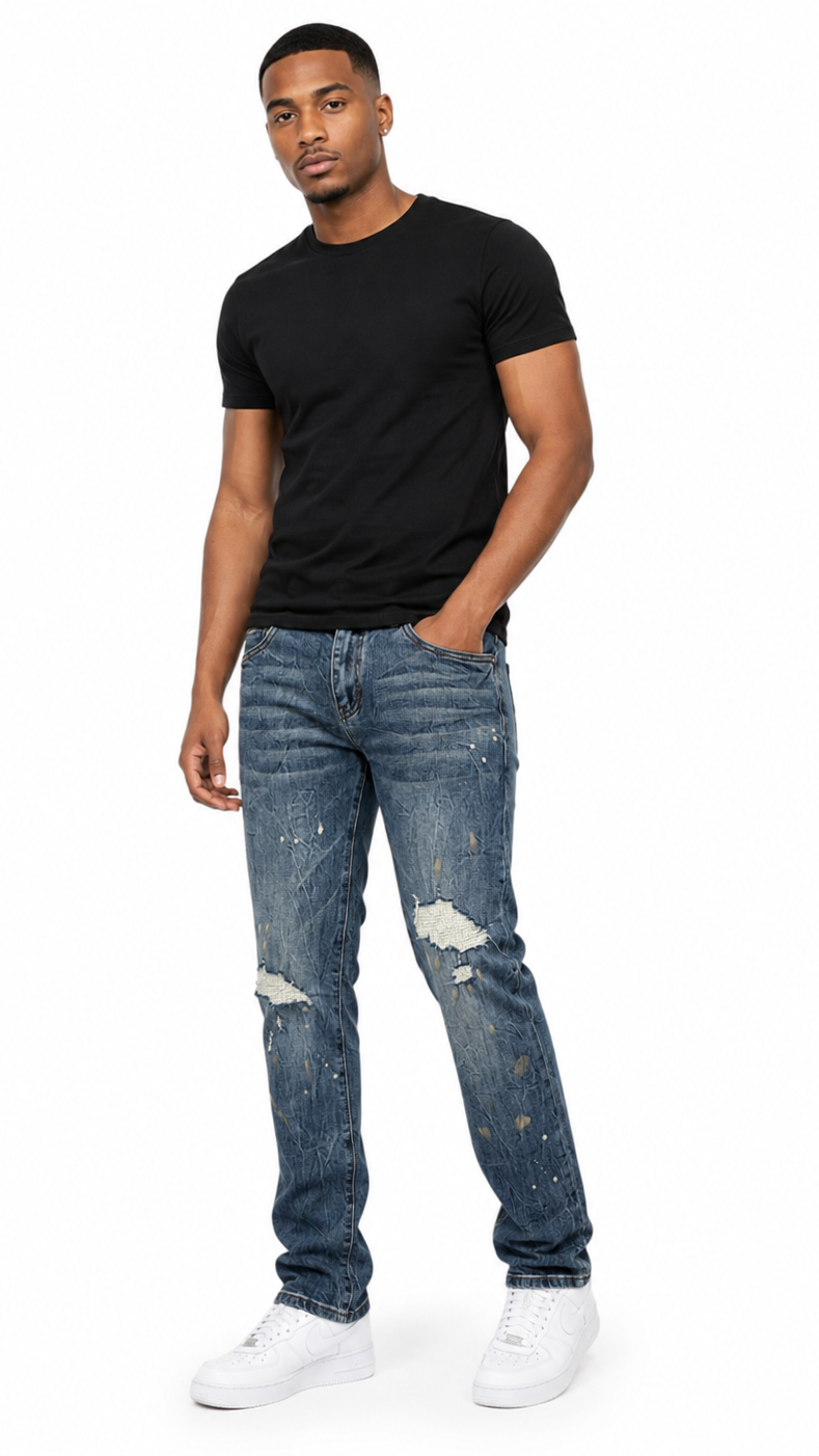 Waimea relaxed straight distressed denim by WAIMEA
