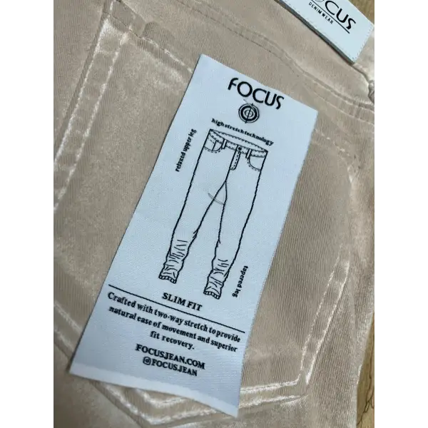 Beige Focus Cgo distressed coated stacked denim - DENIM