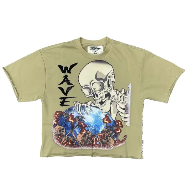 Black keys wave stone cropped t-shirt - T-SHIRT