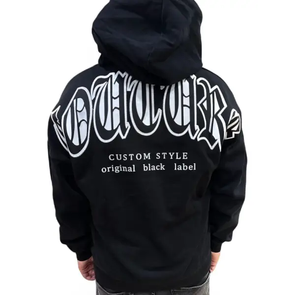 Black label X Rawyalty couture hoodie - HOODIE