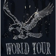 Black label X Rawyalty raw world tour bling hoodie - HOODIE