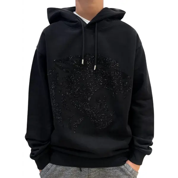Black label X Rawyalty tiger bling hoodie - SMALL / BLACK - HOODIE