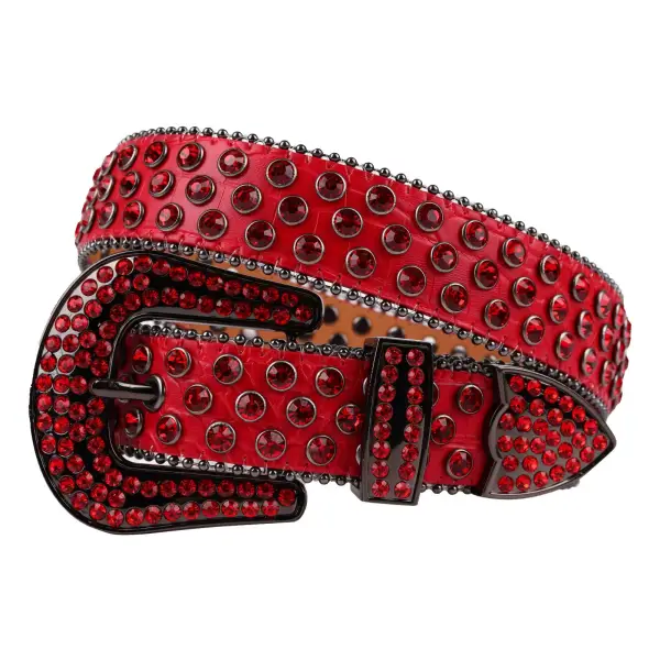 Carter royce crystal belt - SMALL / RED - BELTS