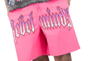 Rebel Minds rm town rhinestone nylon shorts by REBEL MINDS