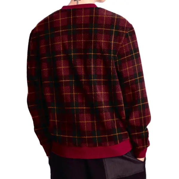Champion Sherpa Plaid Zip Front Pkt Sweatshirt - ECtrendsetters
