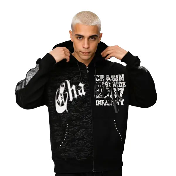 Chasin worldwide camo hoodie - SMALL / BLACK - HOODIE