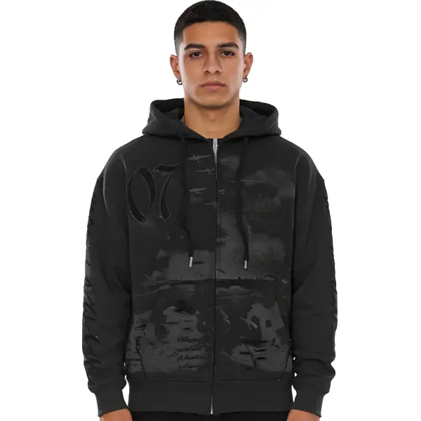 Chasin worldwide d day zip up hoodie - SMALL / BLACK - HOODIE