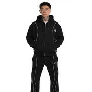 Chasin worldwide reflective zip up hoodie - HOODIE