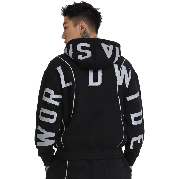 Chasin worldwide reflective zip up hoodie - HOODIE