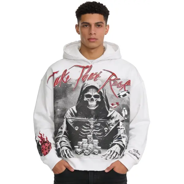 Chasin worldwide take the risk hoodie - SMALL / WHITE - HOODIE