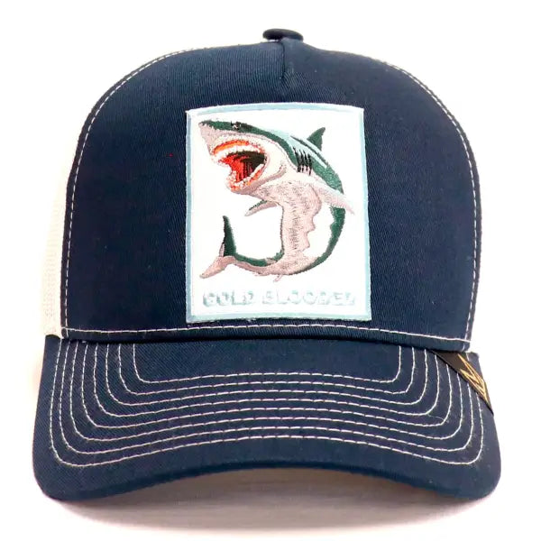 Cold blooded shark trucker - OSFA / NAVY - HATS