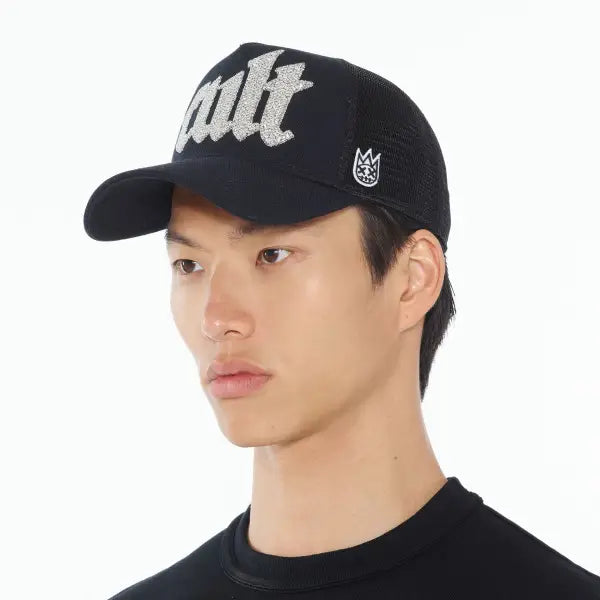 Cult crystal script logo hat - OSFA / BLACK - HATS