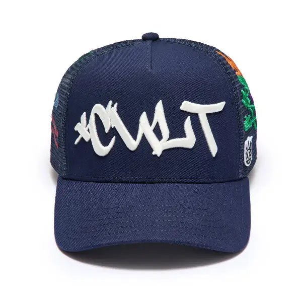 Cult graffiti mesh trucker hat by CULT OF INDIVIDUALITY