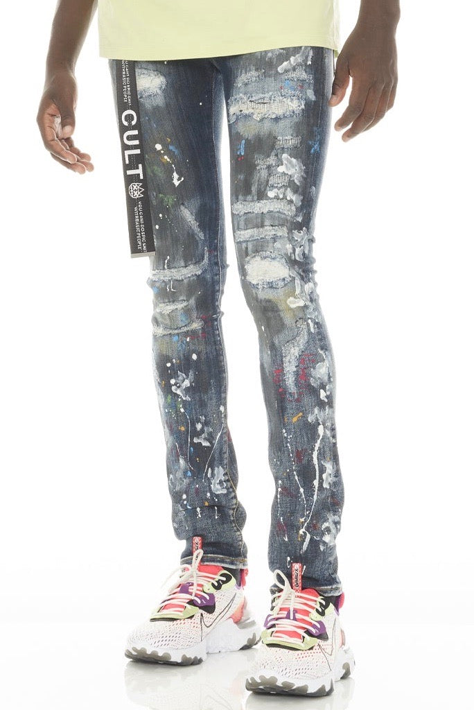 Cult Of Individuality Punk Super Skinny Stretch W/Acia Belt Denim - ECtrendsetters