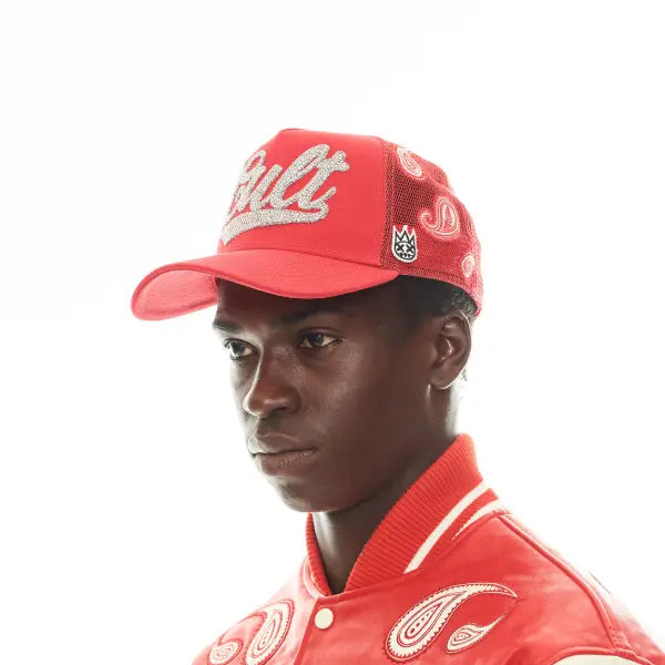 Cult paisley shimuchan logo mesh back trucker hat - OSFA / RED - HATS