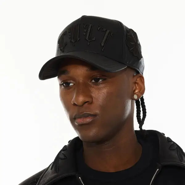 Cult x el alfa logo a frame flower trucker hat - OSFA / BLACK - HATS