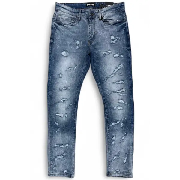 Dash rip and repair aged wash denim - DENIM