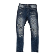 Dash rip and repair bone blue denim - DENIM