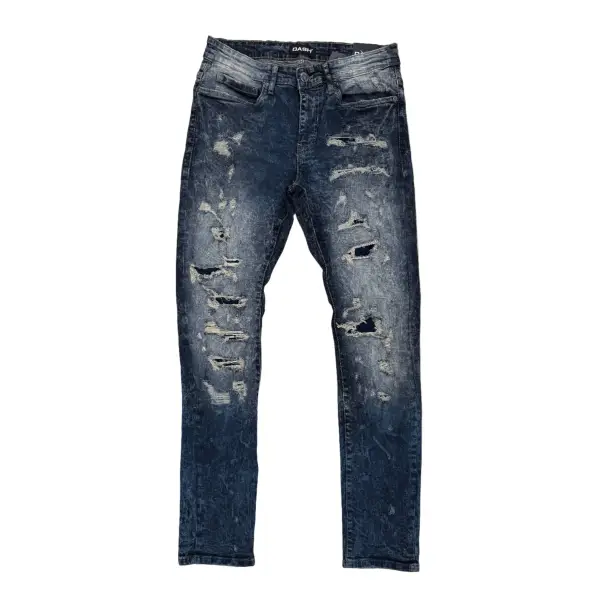 Dash rip and repair bone blue denim - DENIM