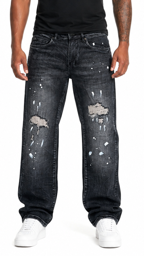 Waimea relaxed straight distressed denim by WAIMEA
