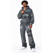 Rare peace distressed logo hoodie by RARE PEACE