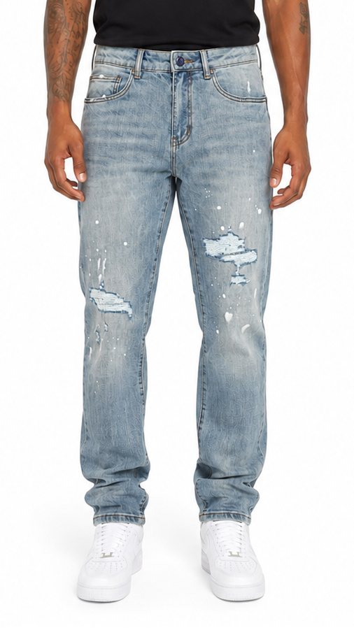 Waimea relaxed straight distressed denim by WAIMEA