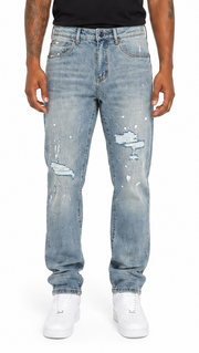Waimea relaxed straight distressed denim by WAIMEA