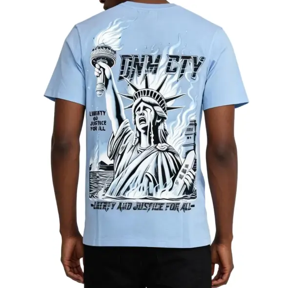Denim city liberty and justice t-shirt - T-SHIRT