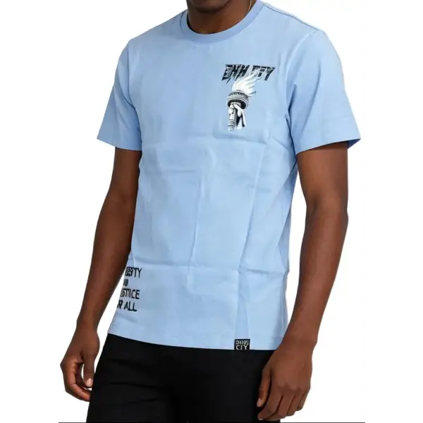 Denim city liberty and justice t-shirt - SMALL / LT.BLU - T-SHIRT