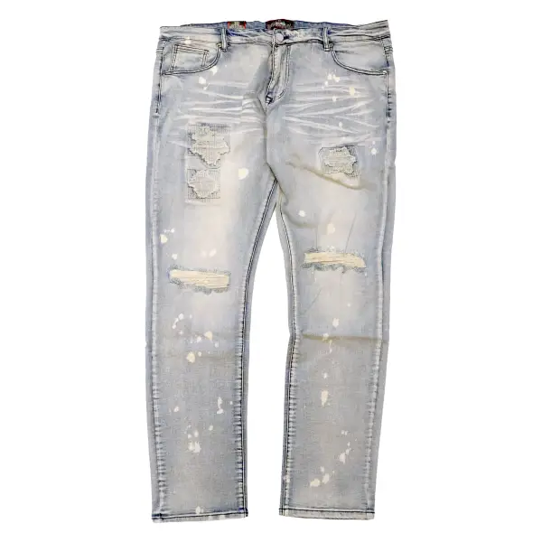 Denim city slit knee ripped denim - 42 - DENIM