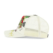 Ed Hardy dagger rhinestone trucker snapback - OSFA / CREAM - HATS