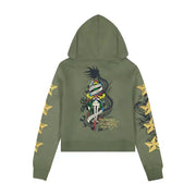 Ed Hardy front cobra flame zip up hoodie - HOODIE