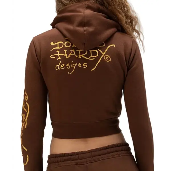 Ed hardy koi fish cropped hoodie - HOODIE