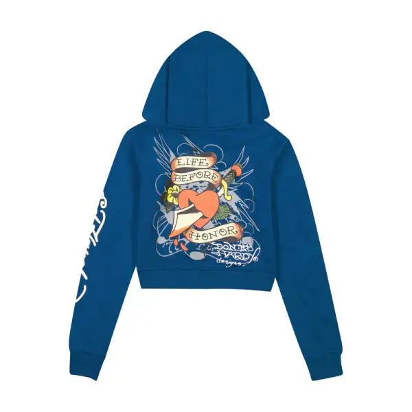 Ed Hardy lks skull zip front hoodie - HOODIE