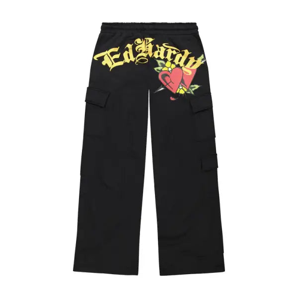 Ed hardy rhinestone sacred heart cargo sweatpant - SWEAT PANT