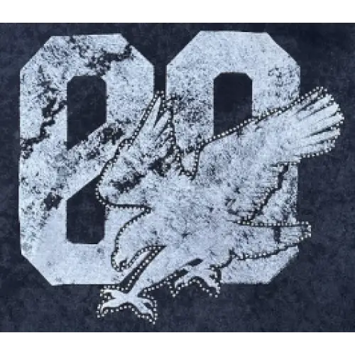 Elite premium denim blackwash rhinestone noble hoodie - HOODIE