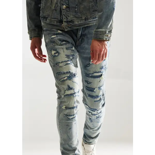 Embellish Donovan Denim – Stylish Embellished Slim Fit Jeans with Unique Details - DENIM