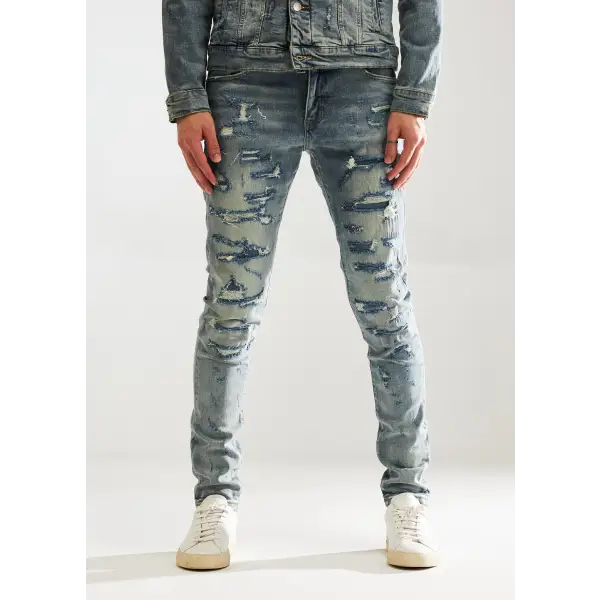 Embellish Donovan Denim – Stylish Embellished Slim Fit Jeans with Unique Details - DENIM