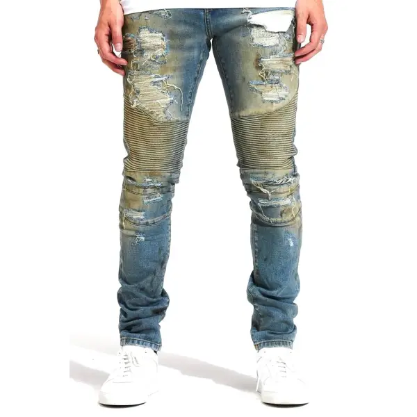 Embellish fash biker denim - DENIM